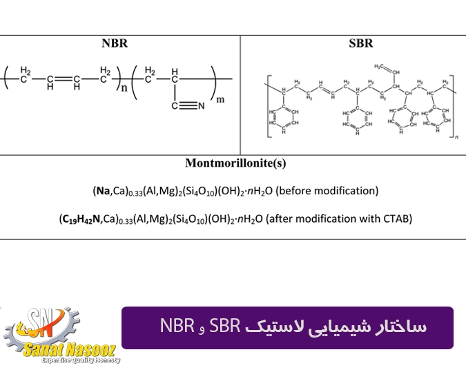 مقایسه ساختار شیمیایی لاستیک sbr و nbr